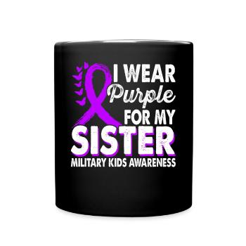 Portez du violet pour les enfants militaires - Mug uni - noir - Devant