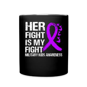 Your fight against Military Kids Awareness - Full Colour Mug - black - Front