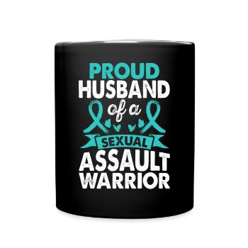 Mari d’une guerrière de l’agression sexuelle Sensibilisation Sarcelle - Mug uni - noir - Devant