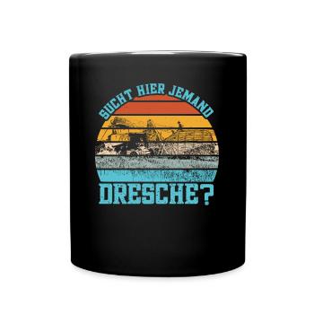 Mähdrescher Hühnerbauer Landmaschinen Landwirt - Tasse einfarbig - Schwarz - Vorne