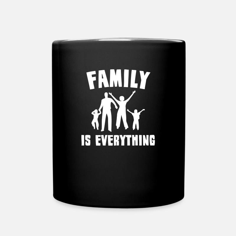 Familie Spruch - Tasse einfarbig - Schwarz