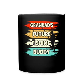 Grandpas futur compagnon de pêche - Mug uni - noir - Devant