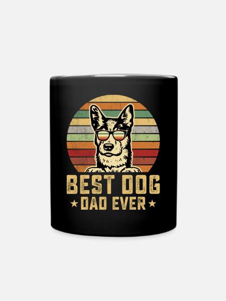 Hunde Papa - Tasse einfarbig - Schwarz