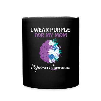 I Wear Purple for my Mom - Alzheimer's Awareness - Tasse einfarbig - Schwarz - Vorne