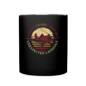 I Don't Crash I Just Do Unexpected Landings Model - Full Colour Mug - black - Front
