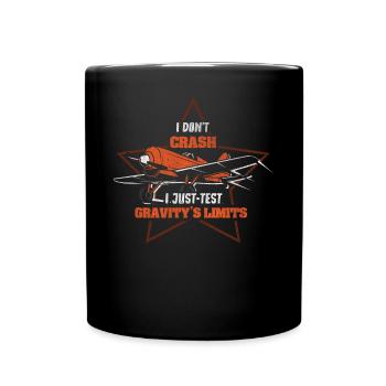 I don't crash I just test Gravity's Limits Model - Full Colour Mug - black - Front