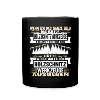 Holzschnitzer Holzschnitzerei - Tasse einfarbig - Schwarz - Vorne