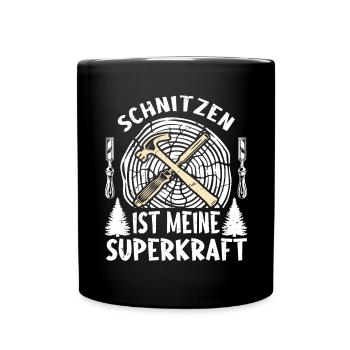 Holzschnitzer Holzschnitzerei - Tasse einfarbig - Schwarz - Vorne