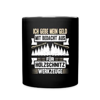 Holzschnitzer Holzschnitzerei - Tasse einfarbig - Schwarz - Vorne