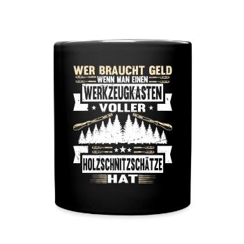 Holzschnitzer Holzschnitzerei - Tasse einfarbig - Schwarz - Vorne
