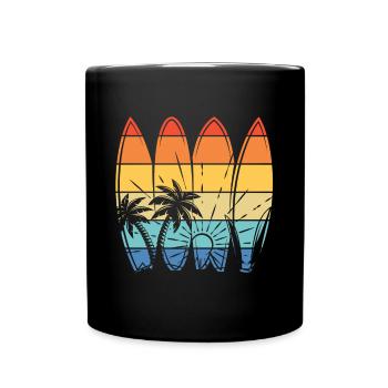 Vintage Surfer Retro Surfing Beach Surf - Full Colour Mug - black - Front