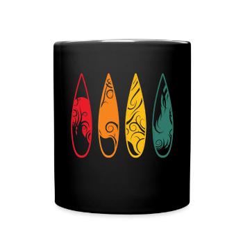 Vintage Surfer Retro Surfing Beach Surf - Full Colour Mug - black - Front