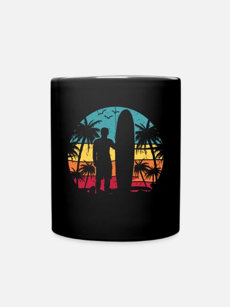 Vintage Surfer Retro Surfing Beach Surf - Tasse einfarbig - Schwarz