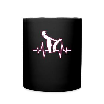 Battement de cœur mère-enfant - Mug uni - noir - Devant