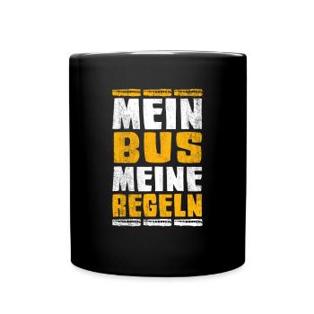 Busfahrer Spruch - Tasse einfarbig - Schwarz - Vorne