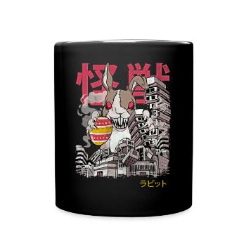 Kaiju Kaninchen Japanisches Anime Monster Osterei - Tasse einfarbig - Schwarz - Vorne