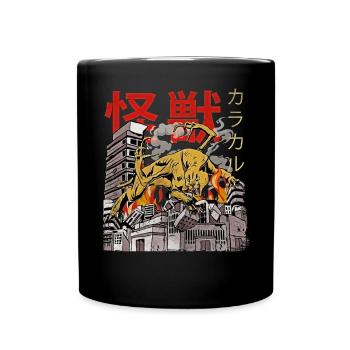 Kaiju Big Floppa Monstre Anime Japonais Caracal - Mug uni - noir - Devant