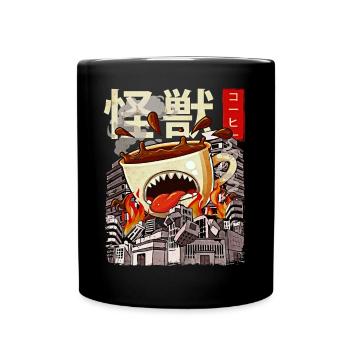 Kaiju Coffee Japanese Anime Monster Caffeine - Full Colour Mug - black - Front