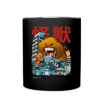 Kaiju Capybara Japanese Anime Monster - Full Colour Mug - black - Front