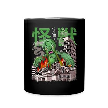Kaiju Alien Japanese Anime Monster - Full Colour Mug - black - Front