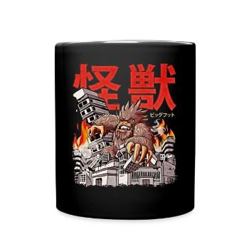Kaiju Bigfoot Japanese Anime Monster Sasquatch - Full Colour Mug - black - Front