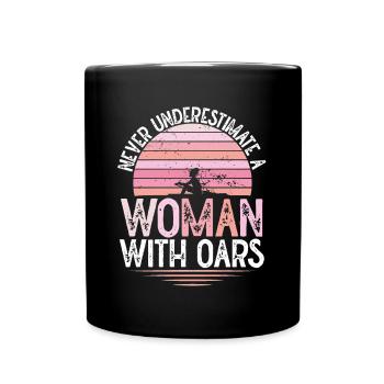 Woman with oars - Full Colour Mug - black - Front