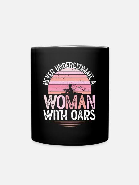 Frau Mit Rudern - Tasse einfarbig - Schwarz