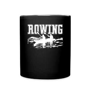 Rowing team in canoe - Full Colour Mug - black - Front