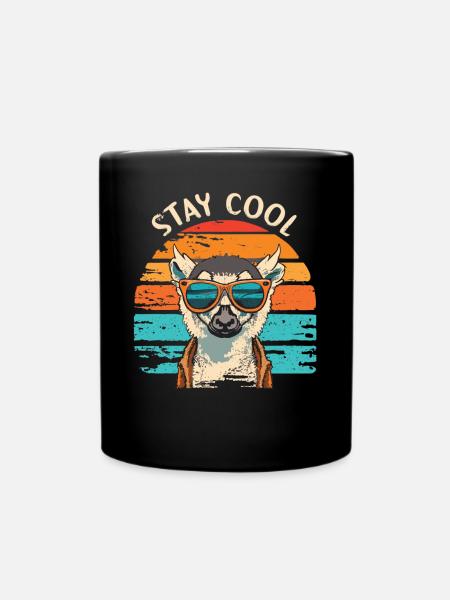 Stay Cool Lemur - Tasse einfarbig - Schwarz