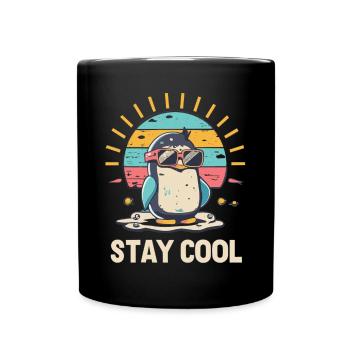Chillen mit Stil: Pinguin-Edition - Tasse einfarbig - Schwarz - Vorne