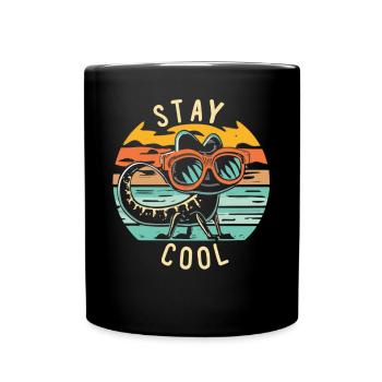 Lézard rétro avec lunettes de soleil - Mug uni - noir - Devant