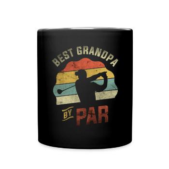 Best Grandpa By Par Golf Golfer Golfing - Full Colour Mug - black - Front