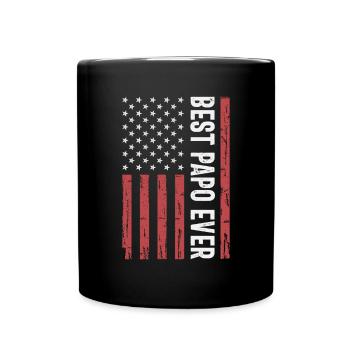 Best Papo Ever US American Flag Funny Grandpa - Full Colour Mug - black - Front
