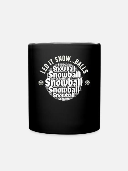 Schneeballschlacht- Let it snow...balls - Tasse einfarbig - Schwarz