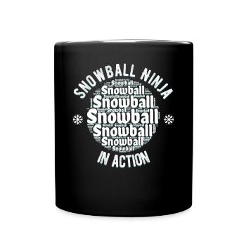 Schneeballschlacht - Snowball Ninja in Action - Tasse einfarbig - Schwarz - Vorne