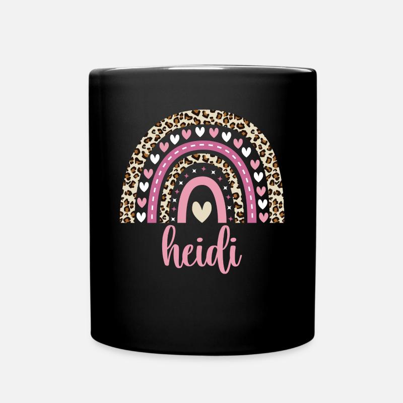 Heidi Regenbogen Name Geburtstag Heidi - Tasse einfarbig - Schwarz