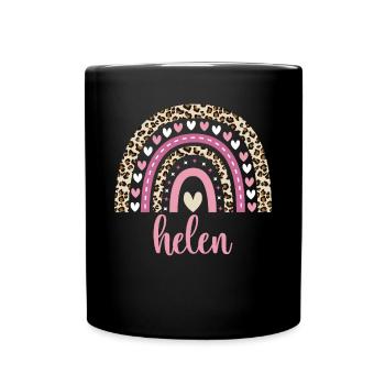 Helen Regenbogen Name Geburtstag Helen - Tasse einfarbig - Schwarz - Vorne