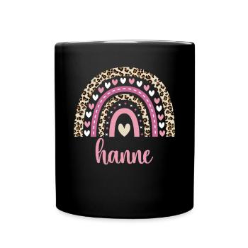 Hanne Regenbogen Name Geburtstag Hanne - Tasse einfarbig - Schwarz - Vorne