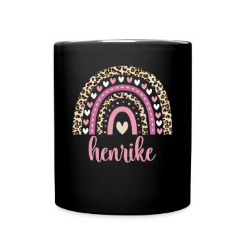 Henrike Regenbogen Name Geburtstag Henrike - Tasse einfarbig - Schwarz - Vorne