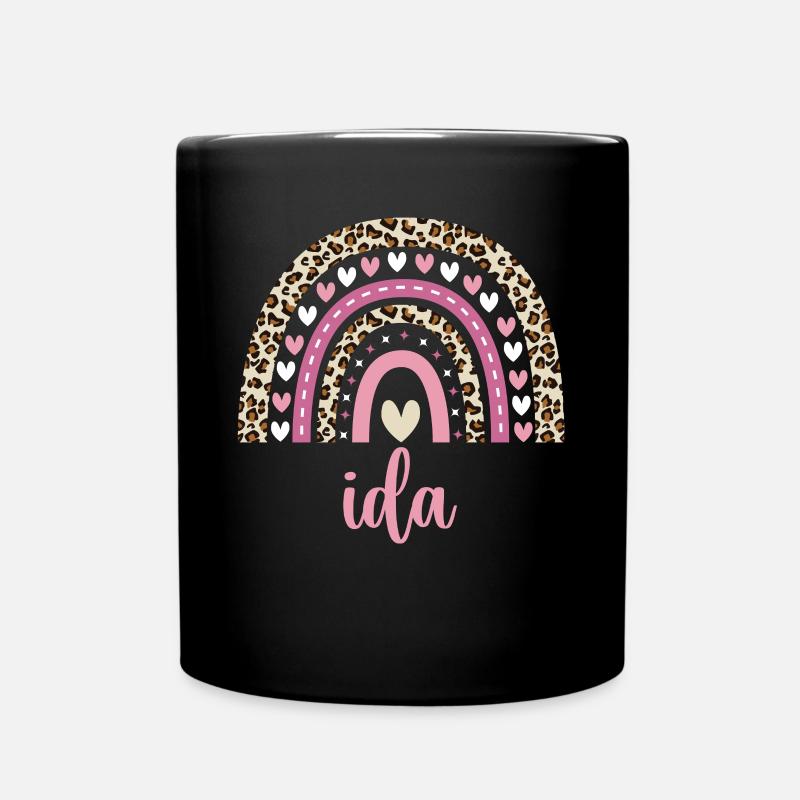 Ida Regenbogen Name Geburtstag Ida - Tasse einfarbig - Schwarz