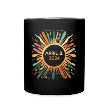 Total Eclipse April 8 2024 Totality - Full Colour Mug - black - Front
