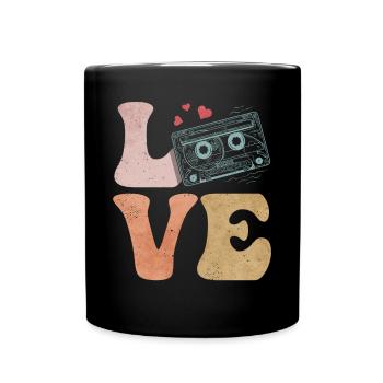 Tape cassette LOVE - Mug uni - noir - Devant