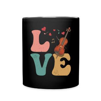 Cello Instrument Cellist LOVE - Full Colour Mug - black - Front