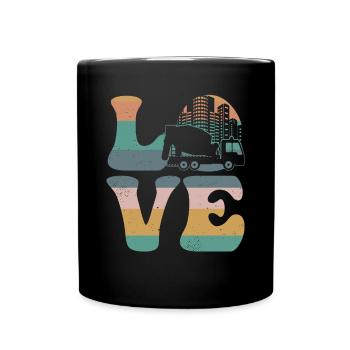 Cement Mixer Concrete Mixer - Full Colour Mug - black - Front