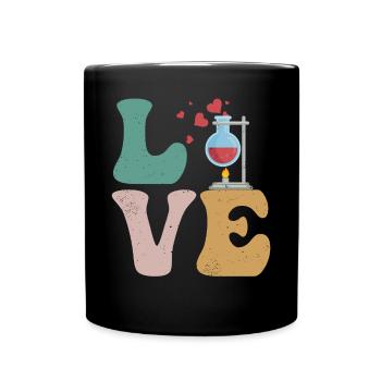 Chemistry Chemist Science LOVE - Full Colour Mug - black - Front