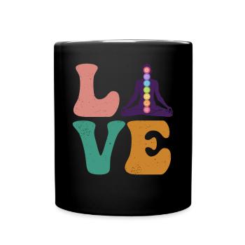 Chakra Healer Chakra Healing Reiki Master LOVE - Full Colour Mug - black - Front