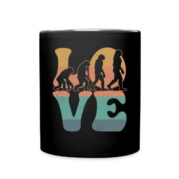 Charles Darwin Evolutionstheorie LIEBE - Tasse einfarbig - Schwarz - Vorne