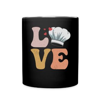 Chefkoch Kochen LIEBE - Tasse einfarbig - Schwarz - Vorne