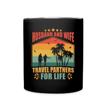 Partenaire de voyage Mari et femme Voyage - Mug uni - noir - Devant