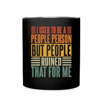 Retro Introvertiert Früher war ich ein geselliger Mensch - Tasse einfarbig - Schwarz - Vorne